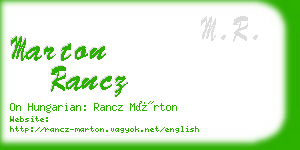 marton rancz business card
